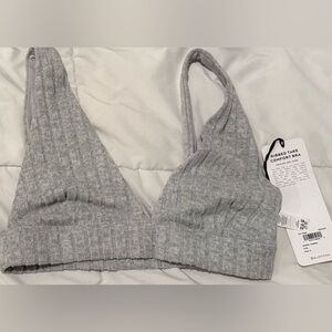 ALO Yoga Ribbed Gray Bralette